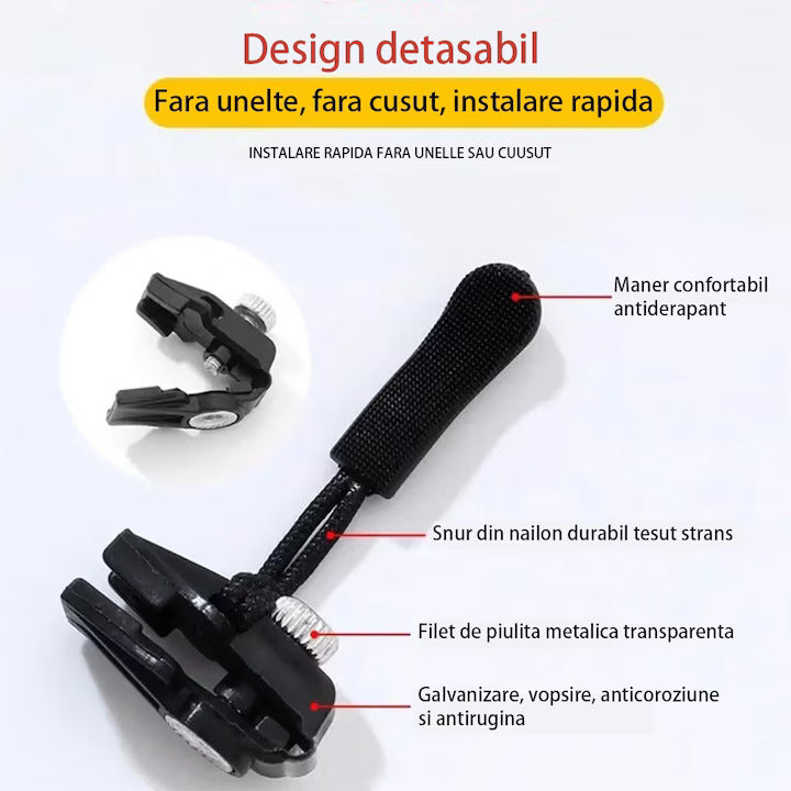 ZipFix - Kit Reparare Fermoarelor | Set 6 Piese Universal | Solutie Rapida
